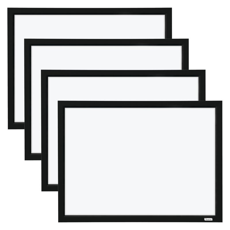 Quartet سبورة كواترت، سبورة قابلة للمسح الجاف، مغناطيسية، 17" × 23"، سبورة بيضاء، إطار أسود، تشمل أقلام المسح الجاف والمغناطيس، 4 عبوات (MWDW1723M-BK) - Image 1